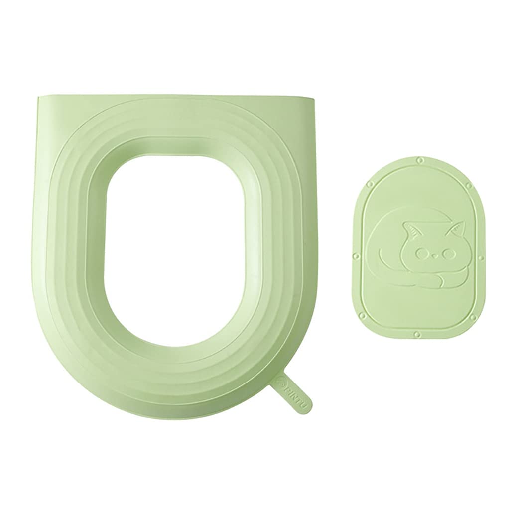 HASTHIP Toilet Seat Cover Pads, Waterproof EVA Toilet Seat Cushion with Handle, Reusable EVA Soft Pad Self-Adhesive Toilet Seat Cover Pads, Green HASTHIP Toilet Seat Cover Pads, Waterproof EVA Toilet Seat Cushion with Handle, Reusable EVA Soft Pad Self-Adhesive Toilet Seat Cover Pads, Green